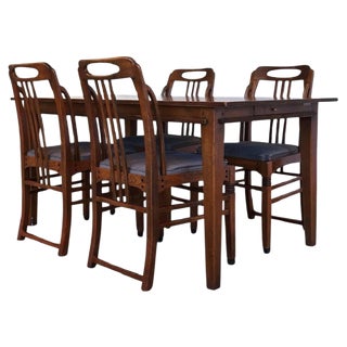 Art Deco Style Dining Room Set by Frits Schuitema, 1980s, Set of 5 For Sale