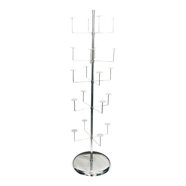 1970s Chrome Hat Display Tower For Sale