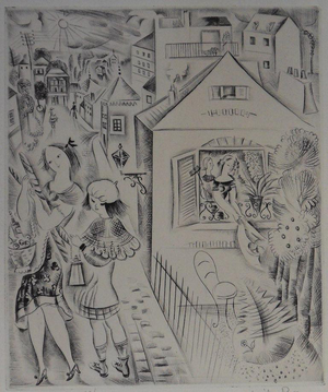 Mily Possoz, Les jeunes filles en promenade, Etching