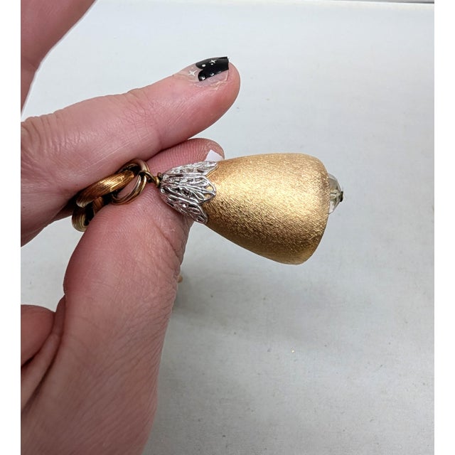 1970s Vintage 1970 Signed Napier Book Piece Goldtone "Wedding Bell" Charm Bracelet For Sale - Image 5 of 11
