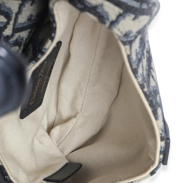 Blue Navy Oblique Canvas Mini Saddle Bag For Sale - Image 8 of 8