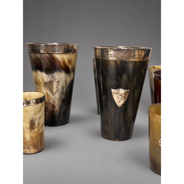 Collection of 24 Antique British Horn Beakers, Including Silver-Mounted For Sale - Image 4 of 10