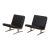 Set of Caravelle Lounge Chairs in Black Leather by Paul Leidersdorff, 1960s For Sale