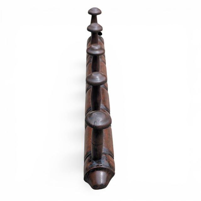 Vintage French Faux Bamboo Wooden Coat Hat Rack For Sale - Image 9 of 17