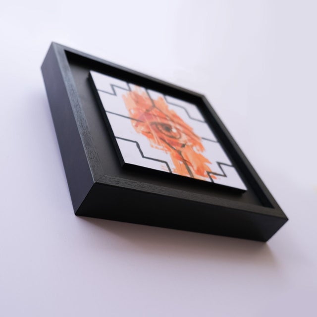 Early 21st Century Embers Stare 1 by Stefan Smit | Oil on Panel Eye with orange and black abstract background For Sale - Image 5 of 5