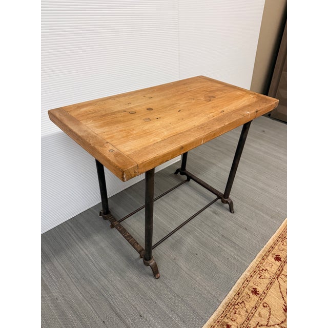 Bewick Industrial Wood & Iron Table For Sale - Image 11 of 12