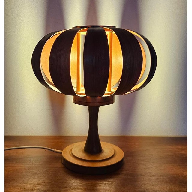 Mid-Century Veneer Table Lamp, Denmark, 1960s For Sale - Image 14 of 18