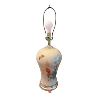 Mid 20th Century Hand-Painted Chinese Large Ginger Jar Lamp For Sale