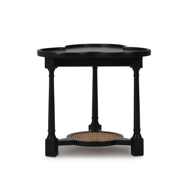 Rustic Black Clover Accent Table For Sale - Image 4 of 8