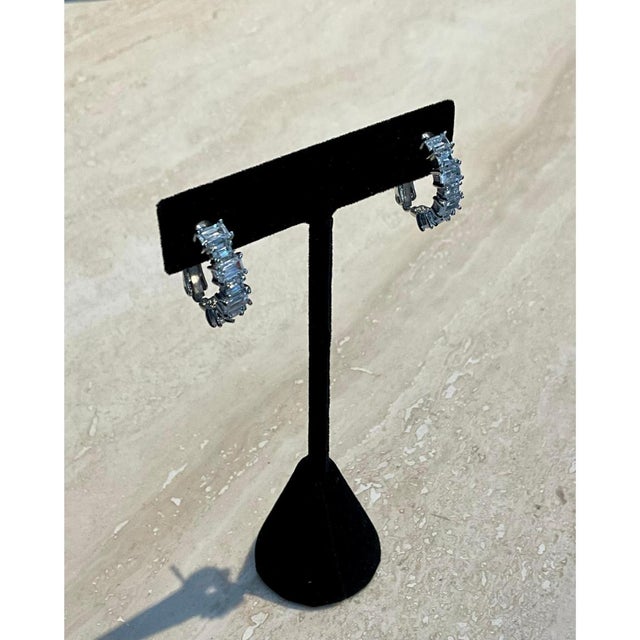 Vintage Pave Crystal Earrings For Sale - Image 4 of 12