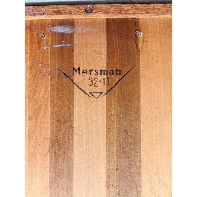 Pair of Vintage MCM Transitional Mersman Clover Walnut End Tables W/ Cabinet For Sale - Image 13 of 13