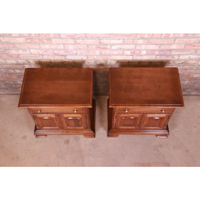 Ethan Allen American Colonial Cherry Wood Nightstands, Pair Chairish