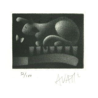 Rabbit - Original Etching on Paper by Mario Avati - 1970s 1970s For Sale