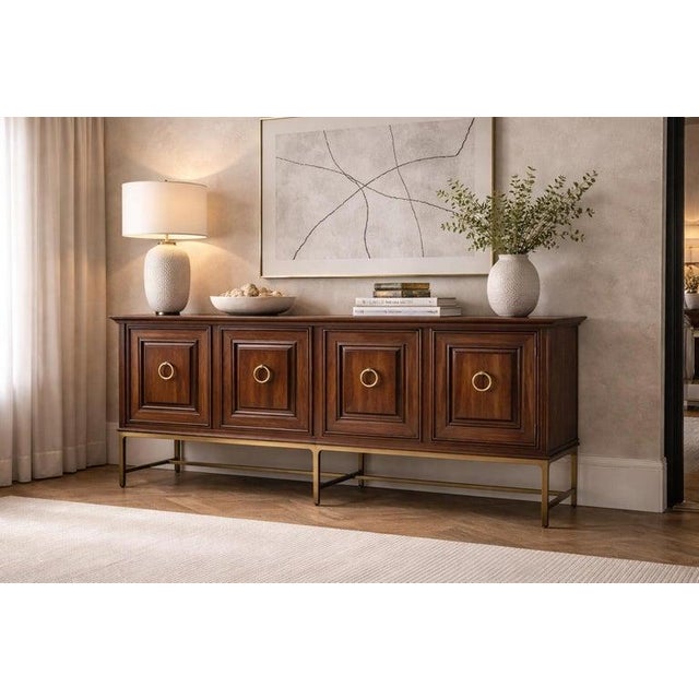 A sophisticated and architecturally refined credenza designed and manufactured by Century Furniture in the United States,...