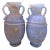 Pair of Mid-Century Murano Blue Scavo Glass Amphora Vases. For Sale