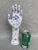 1980s Vintage Hand Painted Blue and White Porcelain Hand Form For Sale - Image 10 of 10