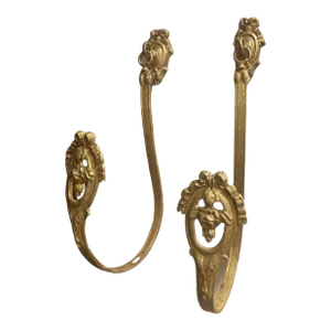 French Bronze and Brass Curtain Tiebacks or Curtain Holder, 19th Century - A Pair