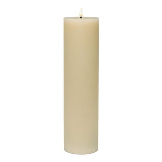 FIA Wick Beige Pillar Candle (Set of 2) For Sale