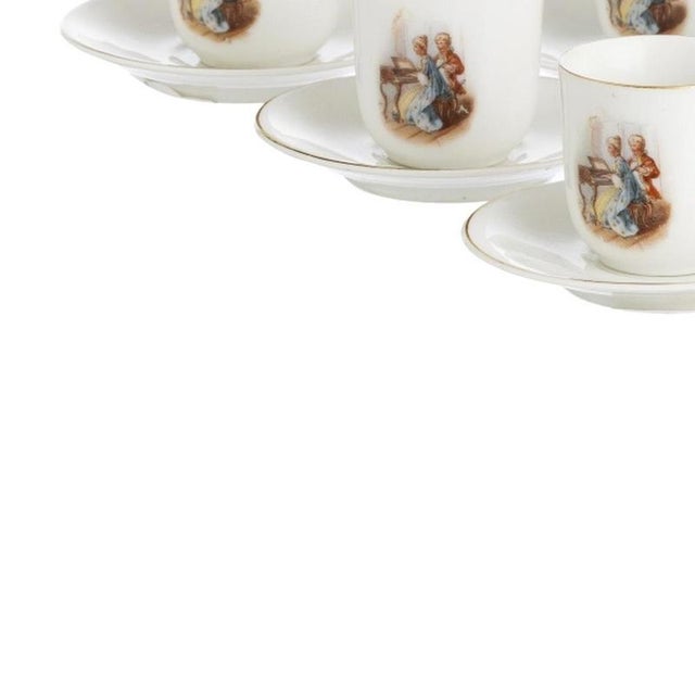 Porcelain Coffee Cups and Saucers from Vista Alegre, Set of 12 For Sale - Image 3 of 6