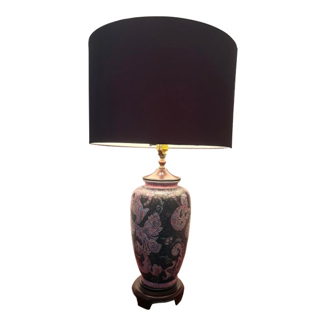 Vintage Frederick Cooper Hand-Painted Paisley Porcelain Table Lamp – Model Cp501ft For Sale
