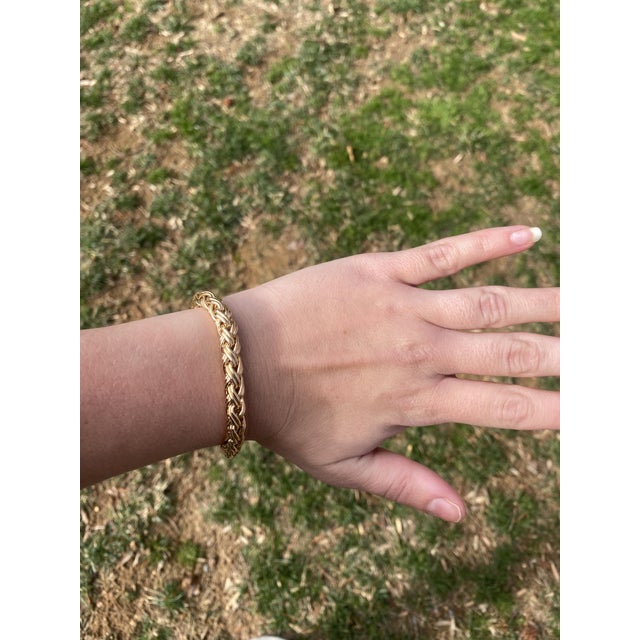 Early 21st Century Tiffany & Co Woven Bracelet, 14k Yellow Gold, 7.38 Inches For Sale - Image 5 of 5