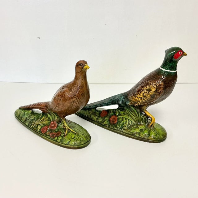 These are a lovely pair of Americana Folk Art Ceramic Pheasants. These are Holland Molds and the artist, Jean, signed and...