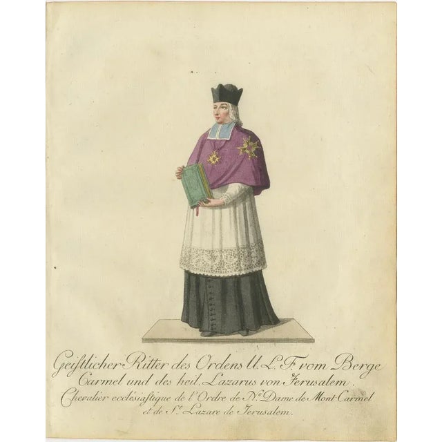 Late 18th Century Ecclesiastical Knight of the Order of Our Lady of Mount Carmel and St. Lazarus, 1791, Paper For Sale - Image 5 of 6