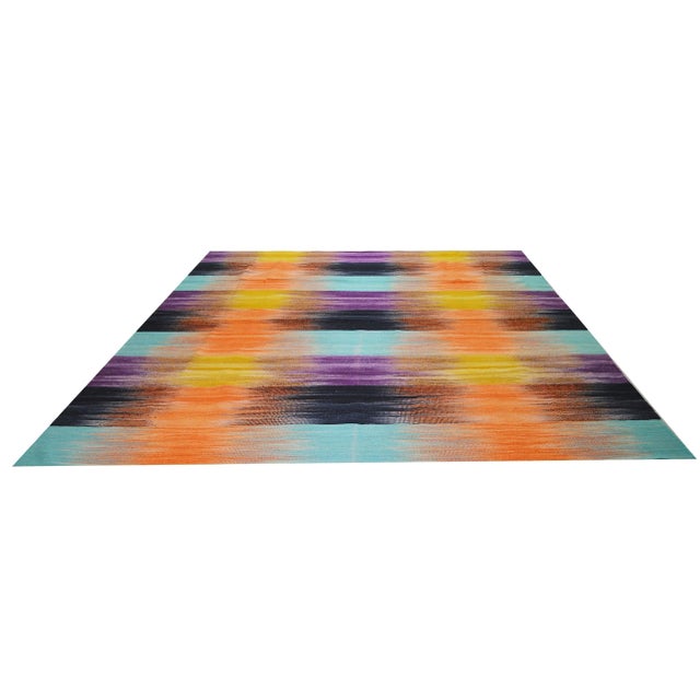 Vintage Mazandaran tribal hand woven kilim with natural colors,organic wool and geometric pattern.