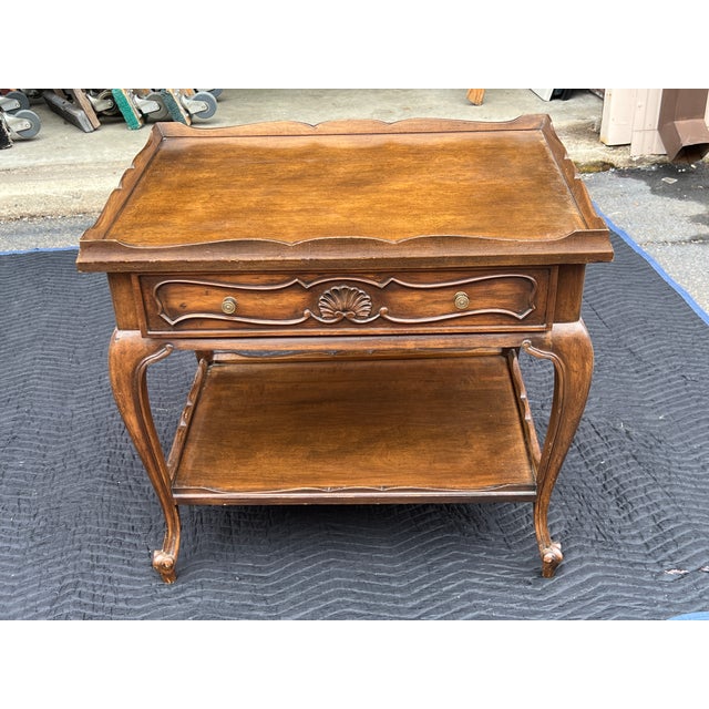 Late 20th Century Carved French Side Table With Drawer For Sale - Image 10 of 12