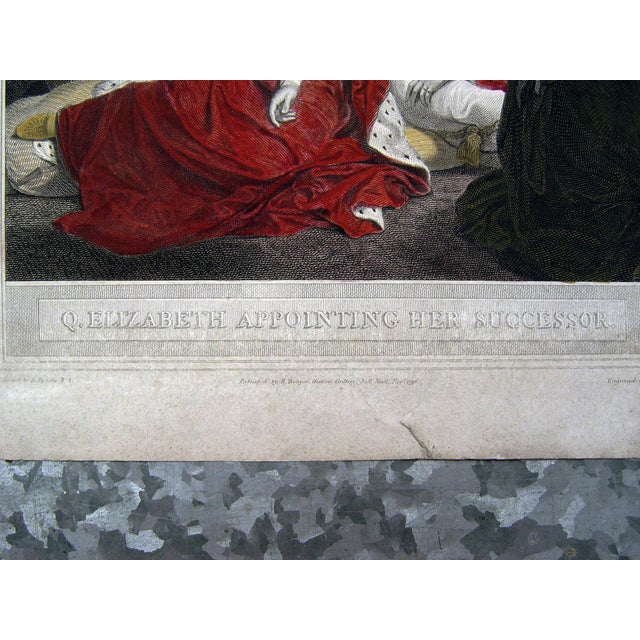 1796 Queen Elizabeth Colored Engravings - A Pair For Sale - Image 4 of 5