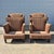 Brown 2010 Stratford Caye Large-Scale Modern Wingback Arm Chairs Brown Striped Upholstery - A Pair For Sale - Image 8 of 10