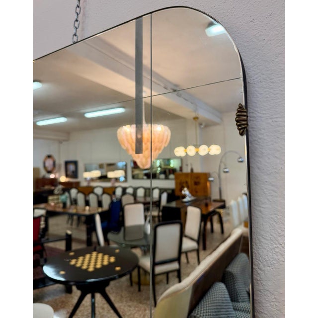 Italian Art Deco Mirror with Sandblasted Geometric Decorations, 1940s For Sale - Image 6 of 8