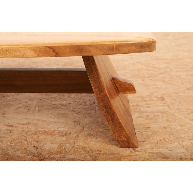 Coffee Table with Legs, Frame and Plate in Walnut in Boot Shape For Sale - Image 12 of 14
