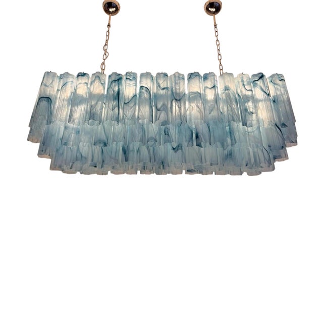 Italian Pendant Light in Blue Murano Glass from Justfurnituress SRL For Sale - Image 4 of 12