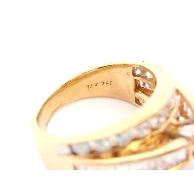 1990s 14k Yellow Gold Diamond Engagment Ring, Size 8.25 For Sale - Image 13 of 14