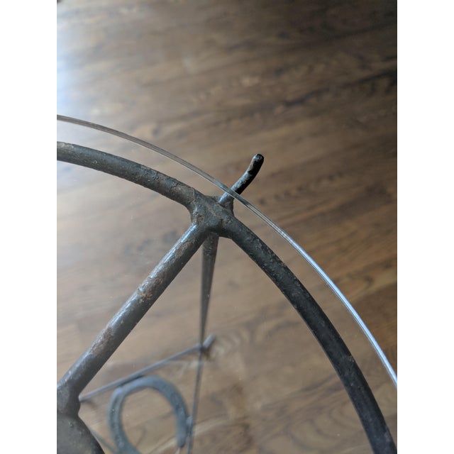 Vintage Southwest Cowboy Wrought Iron Horseshoe Plant Stand For Sale - Image 10 of 12