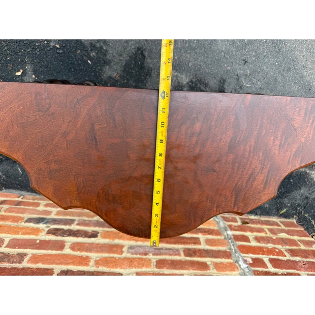 Early 20th Century Edwardian Carved Walnut Stretcher Demilune Console Table, For Sale - Image 12 of 13