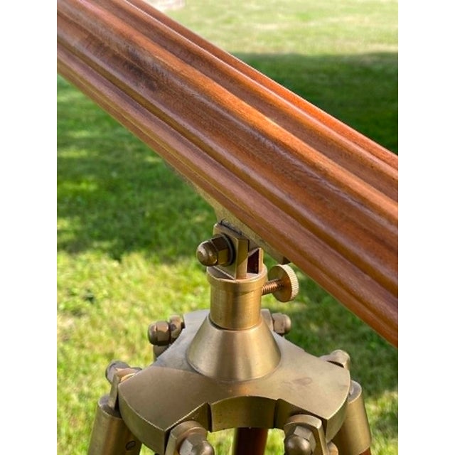 Wood Vintage Fluted Wood and Brass Telescope For Sale - Image 7 of 18
