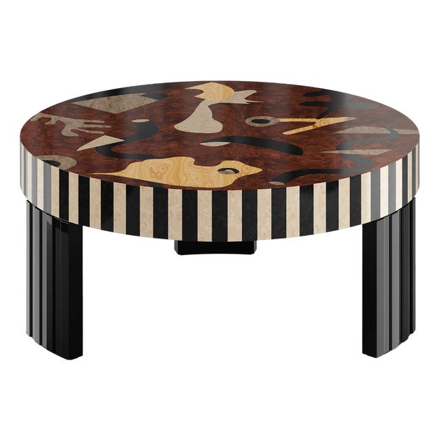 Palma Center Table in Wood Modern Print by Hommés Studio For Sale