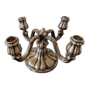 19th Century German Rococo 4-Arm Silver Candelabra