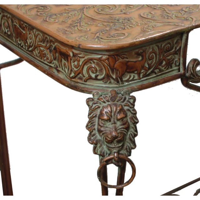 Rustic European 1980s European Style Metal Console Table For Sale - Image 3 of 6