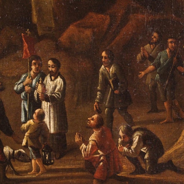 Landscape with Wayfarers, 1750, Oil on Canvas, Framed For Sale - Image 13 of 16