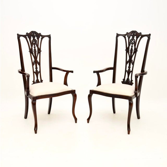 Antique Chippendale Armchairs, 1890s, Set of 2 For Sale - Image 10 of 10