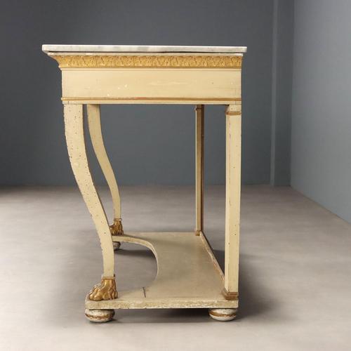 Restoration Console in Lacquered and Gilded Walnut For Sale - Image 3 of 11