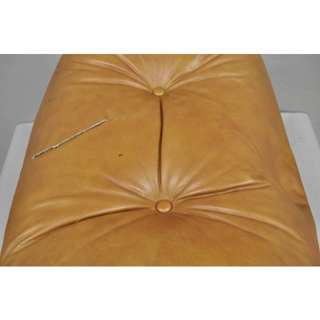 Vintage Selig Mid Century Modern Eames Style Chrome Walnut Footstool Ottoman For Sale - Image 14 of 15