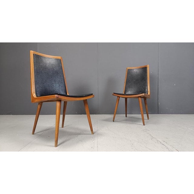 Black Mid-Century Italian Dining Chairs, 1950s, Set of 6 For Sale - Image 8 of 11