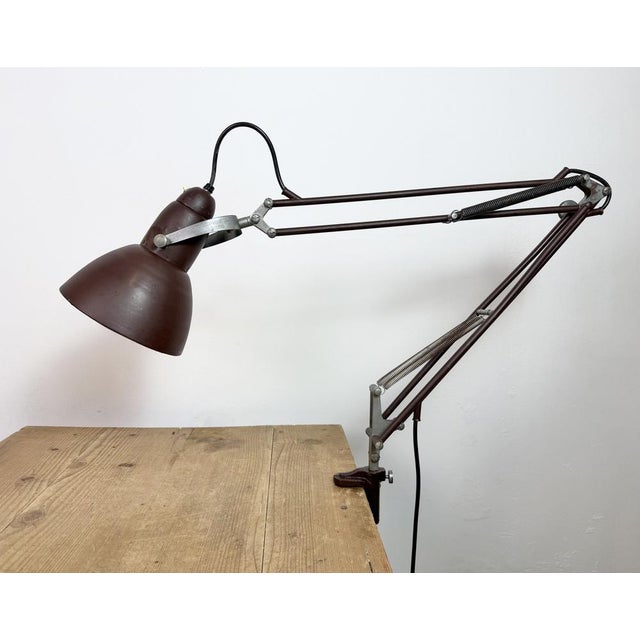 Vintage Brown Architect Table Lamp from Napako, 1950s For Sale - Image 6 of 18