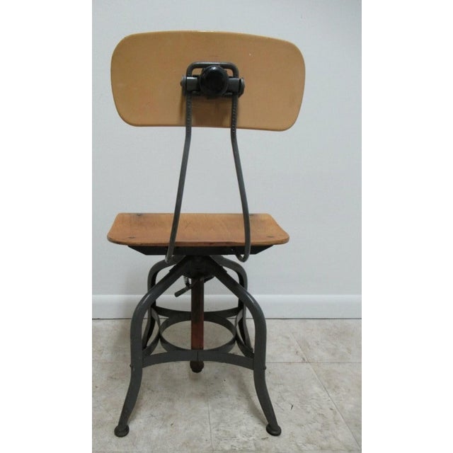 Vintage Toledo Drafting Industrial Medium Counter Swivel Bar Stool Chair GG For Sale - Image 12 of 12