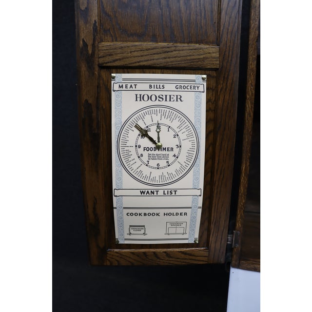 Wood Rare Salesman Sample Style Hoosier Cabinet in Oak With Enamel Work Surface For Sale - Image 7 of 15