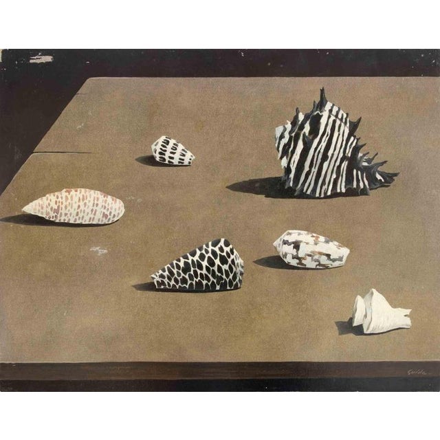 1980s Gino Guida, Table with Shells, Oil Painting, 1980s For Sale - Image 5 of 5